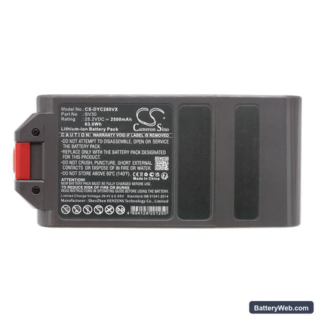 Dyson V12 SV20 Replacement Battery, 25.2V, 2500mAh, Li-ion 5