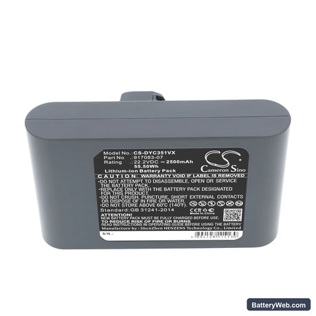 Dyson DC30 Replacement Battery, 22.2V, 2500mAh, Li-ion 6