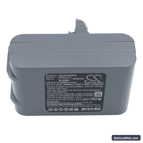 Dyson DC61 Replacement Battery, 21.6V, 4000mAh, Li-ion 6