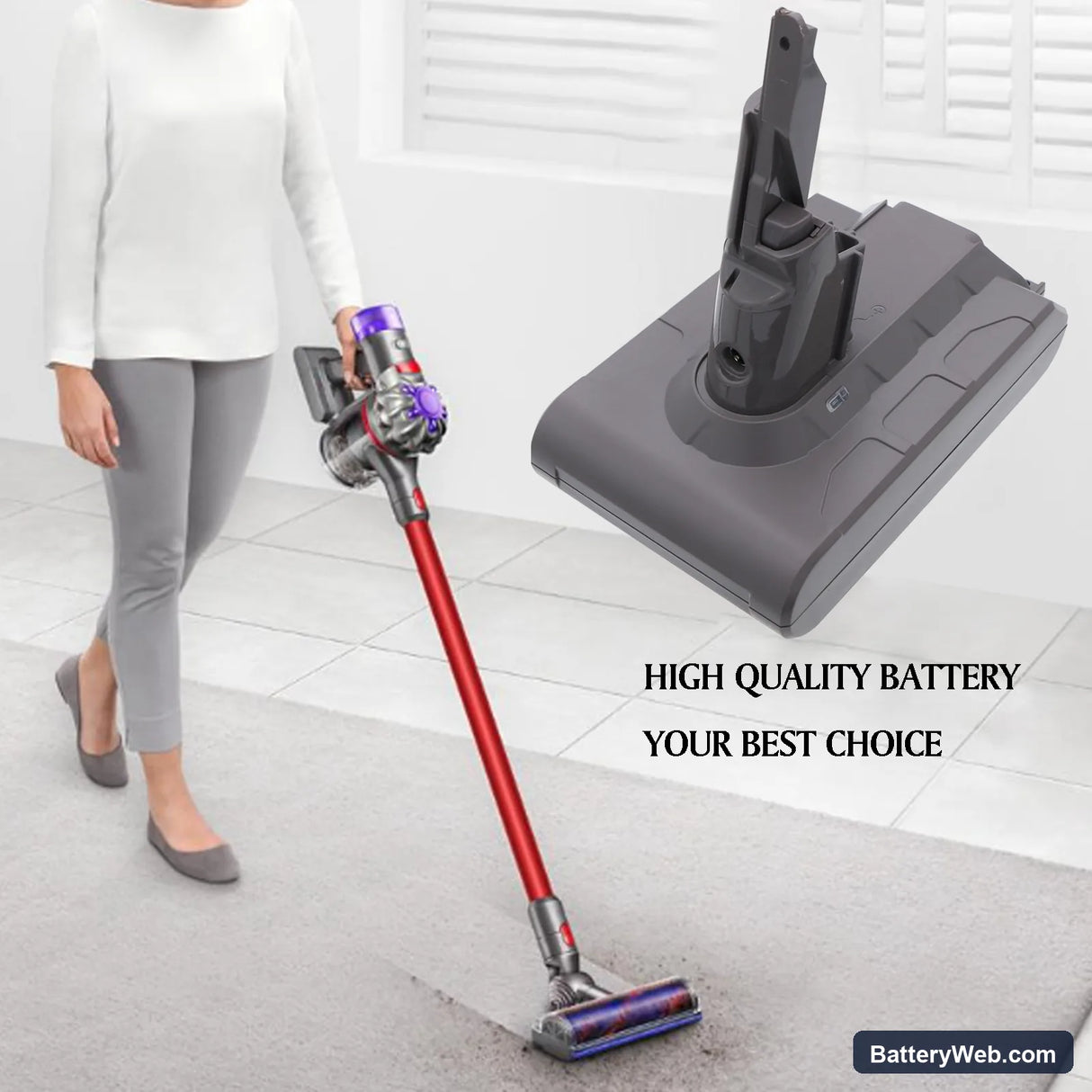 Dyson V7 Replacement Battery, 21.6V, 2000mAh, Li-ion 6