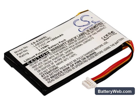 Toshiba Genio E300 Replacement Battery, 3.7V, 1000mAh, Li-Polymer 1