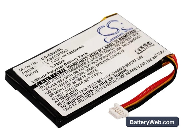 Toshiba Genio E300 Replacement Battery, 3.7V, 1000mAh, Li-Polymer 1