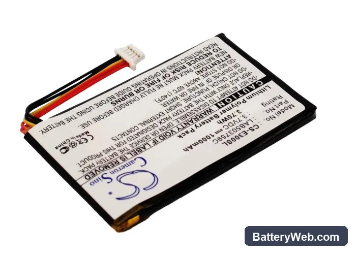 Toshiba Genio E300 Replacement Battery, 3.7V, 1000mAh, Li-Polymer 2