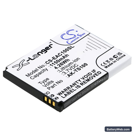 Emporia TELME TS100 Replacement Battery, 3.7V, 1150mAh, Li-ion 1