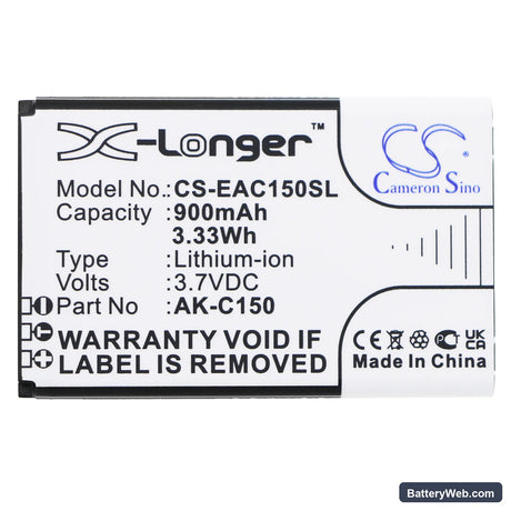 Emporia Telme C150 Replacement Battery, 3.7V, 900mAh, Li-ion 3