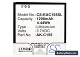 Emporia Telme C155 Replacement Battery, 3.7V, 1200mAh, Li-ion 5