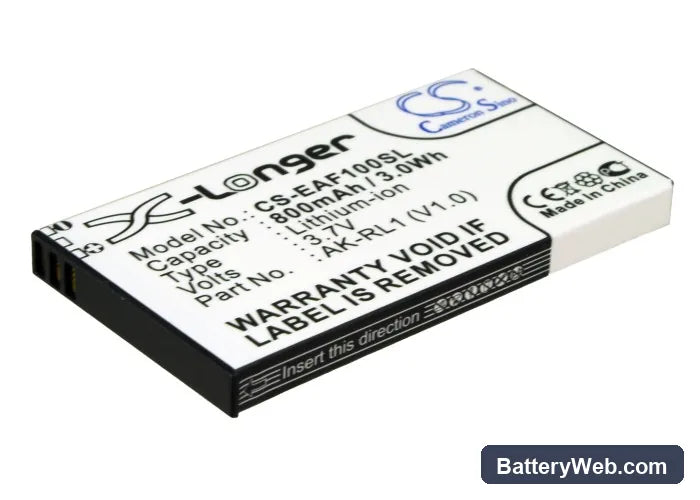 Emporia RL1 Replacement Battery, 3.7V, 800mAh, Li-ion 4