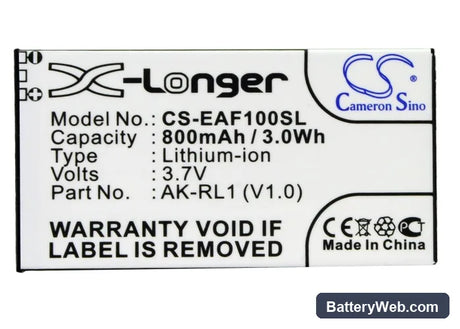 Emporia RL1 Replacement Battery, 3.7V, 800mAh, Li-ion 5