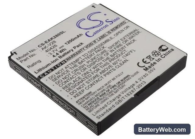 Emporia AK-V28 Replacement Battery, 3.7V, 1200mAh, Li-ion 1