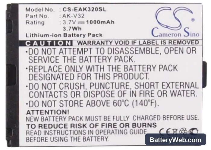 Emporia V32 Replacement Battery, 3.7V, 1000mAh, Li-ion 4