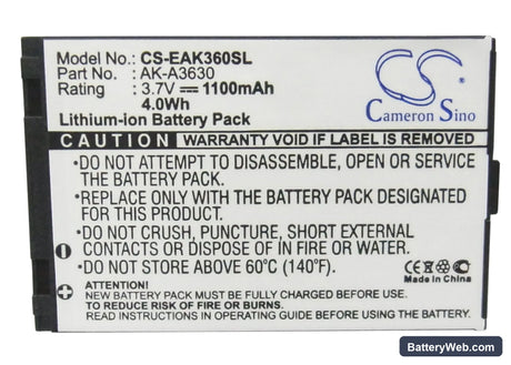 Emporia TELEME A3620 Replacement Battery, 3.7V, 1100mAh, Li-ion 5