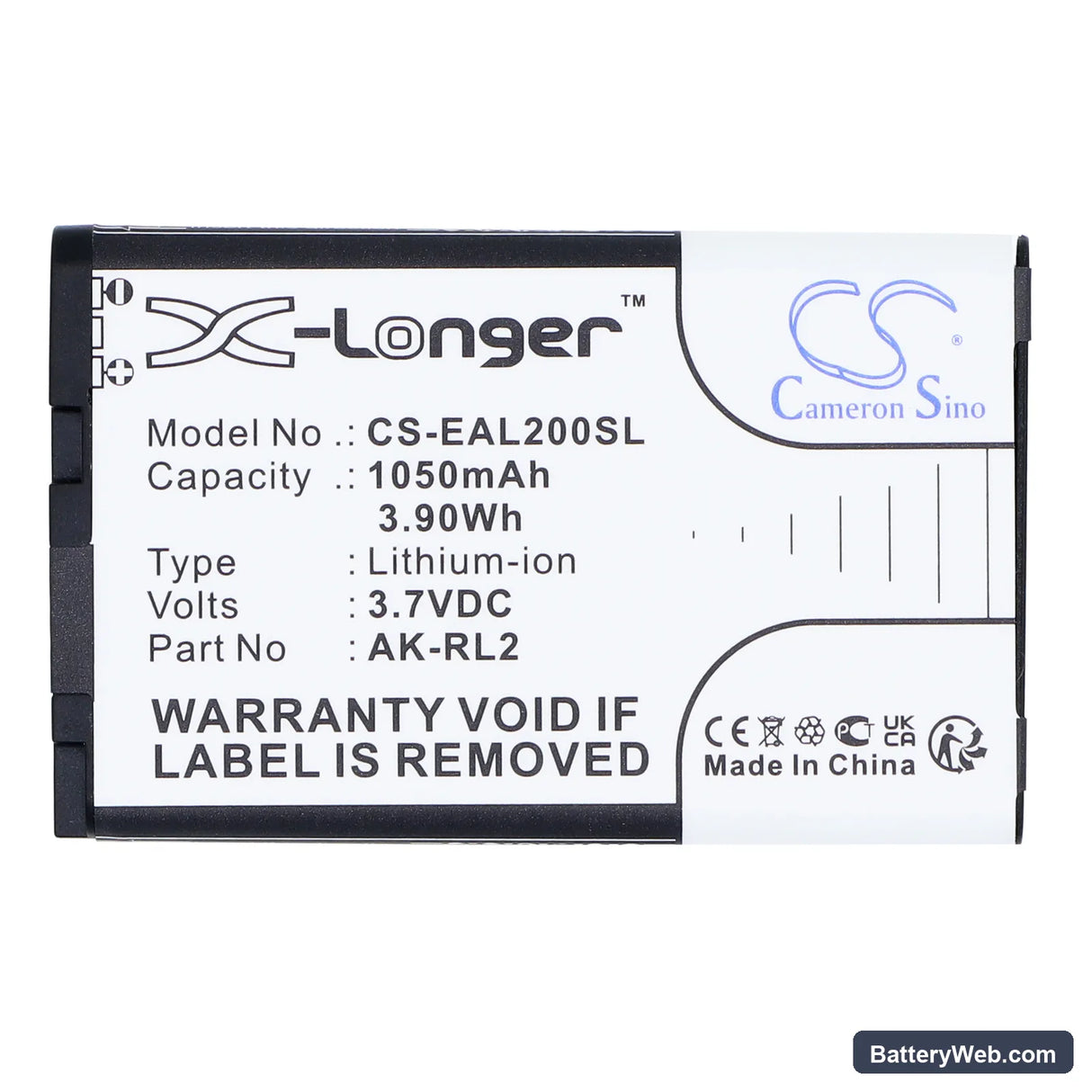Emporia Talk Comfort Replacement Battery, 3.7V, 1050mAh, Li-ion 3