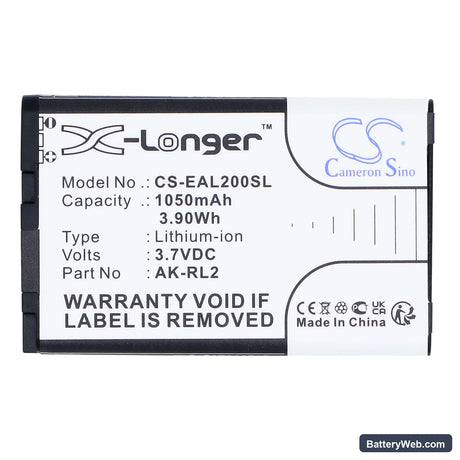 Emporia Talk Comfort Replacement Battery, 3.7V, 1050mAh, Li-ion 3