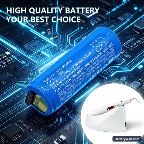Endodontic Alpha II Replacement Battery, 3.7V, 1500mAh, Li-ion 4