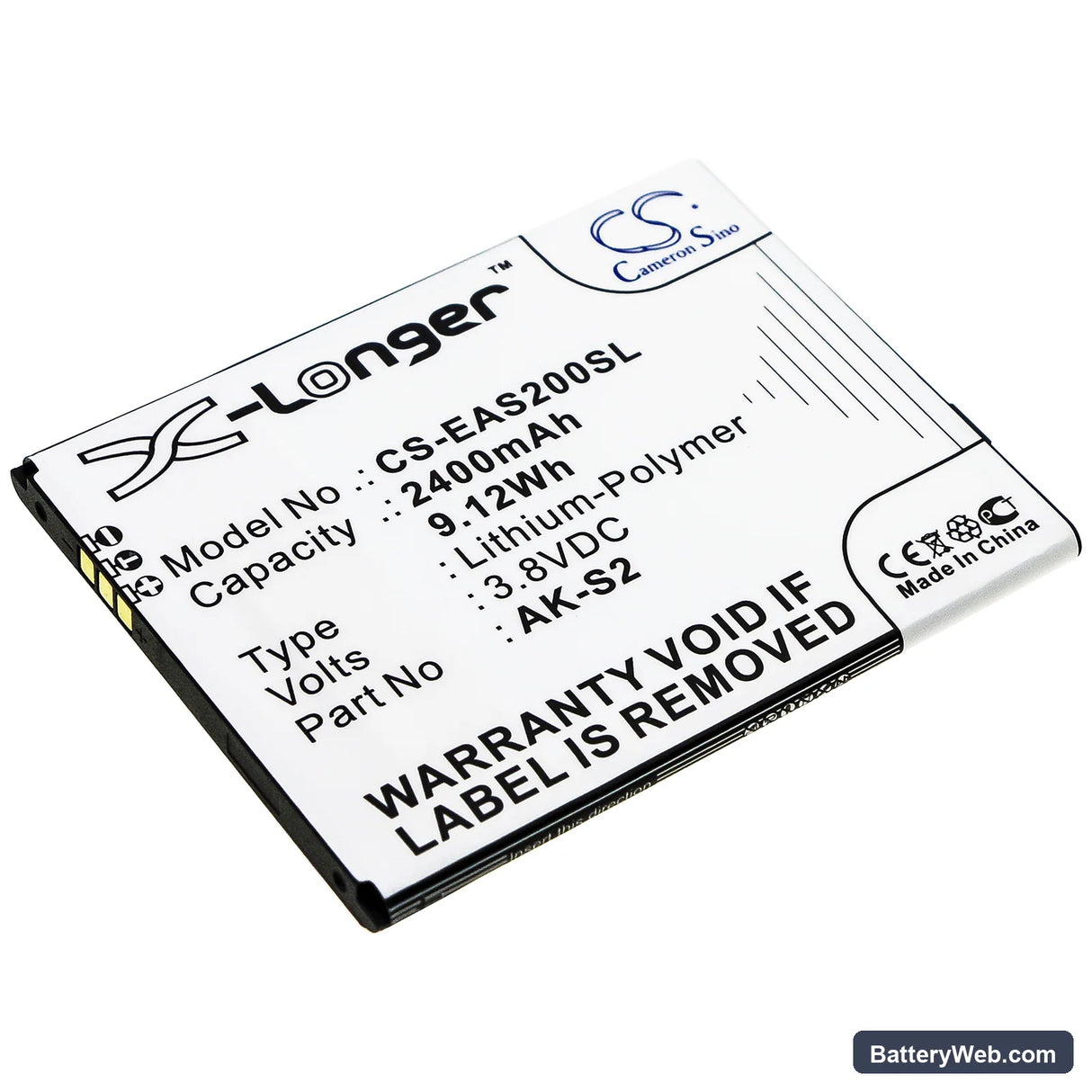 Emporia Smart 2 Replacement Battery, 3.8V, 2400mAh, Li-Polymer 1
