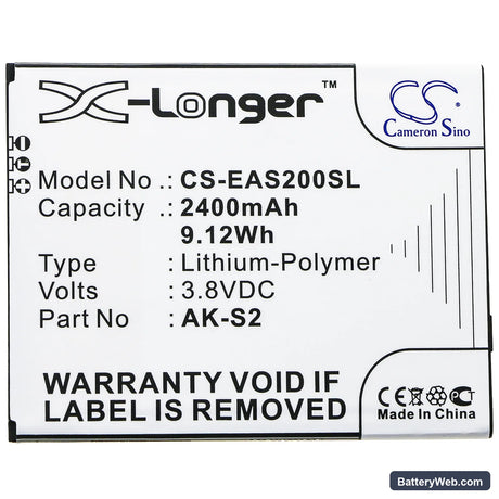 Emporia Smart 2 Replacement Battery, 3.8V, 2400mAh, Li-Polymer 3