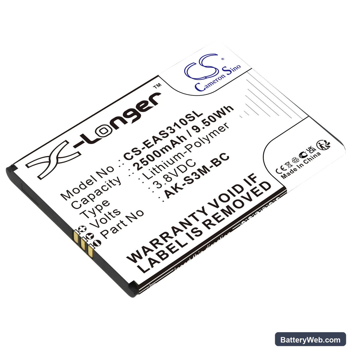 Emporia Smart.4 Replacement Battery, 3.8V, 2500mAh, Li-Polymer 1