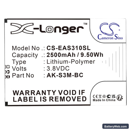 Emporia Smart.4 Replacement Battery, 3.8V, 2500mAh, Li-Polymer 3