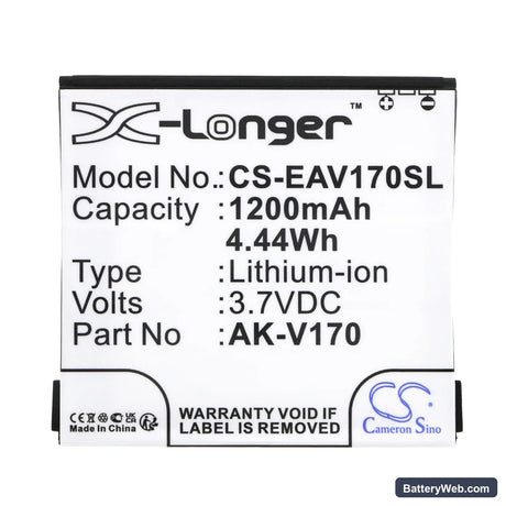 Emporia AK-V170 Replacement Battery, 3.7V, 1200mAh, Li-ion 3