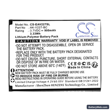 Emporia SIMPLICITYglam Replacement Battery, 3.7V, 900mAh, Li-Polymer 3