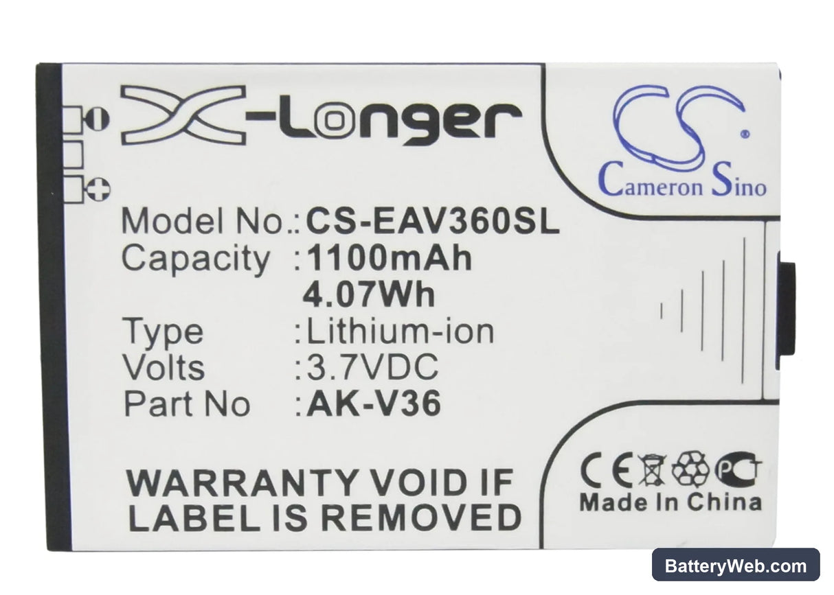 Emporia Elegance Replacement Battery, 3.7V, 1100mAh, Li-ion 5