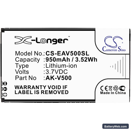 Emporia Prime Replacement Battery, 3.7V, 950mAh, Li-ion 3
