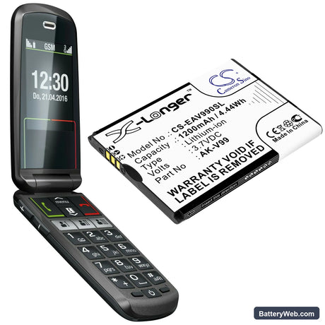 Emporia Select Replacement Battery, 3.7V, 1200mAh, Li-ion 4