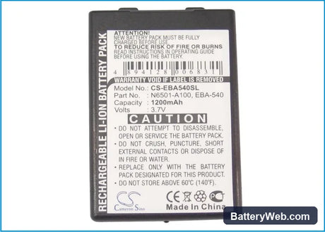Siemens SX1 Replacement Battery, 3.7V, 1200mAh, Li-ion 5
