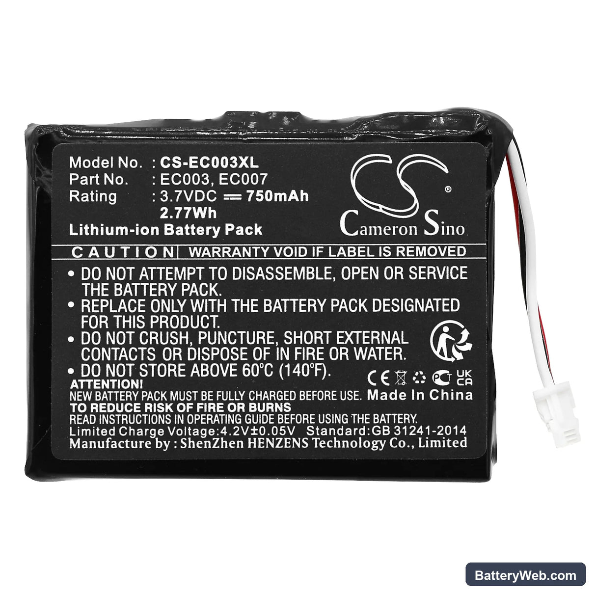 Apple iPOD Mini 4GB Replacement Battery, 3.7V, 750mAh, Li-ion 3