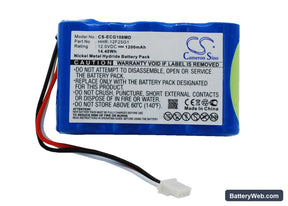 Kenz Cardico ECG-108 Replacement Battery, 12V, 1200mAh, Ni-MH 1
