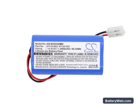 Biocare ECG-1200 Replacement Battery, 14.8V, 3400mAh, Li-ion 5