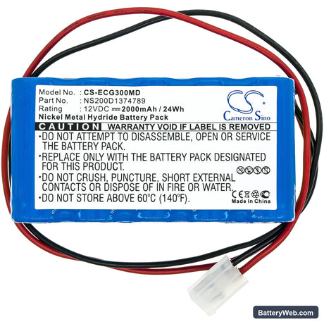 Biocare ECG-300G Replacement Battery, 12V, 2000mAh, Ni-MH 3