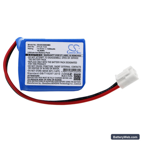Biocare ECG-9803 Replacement Battery, 14.8V, 1350mAh, Li-ion 3