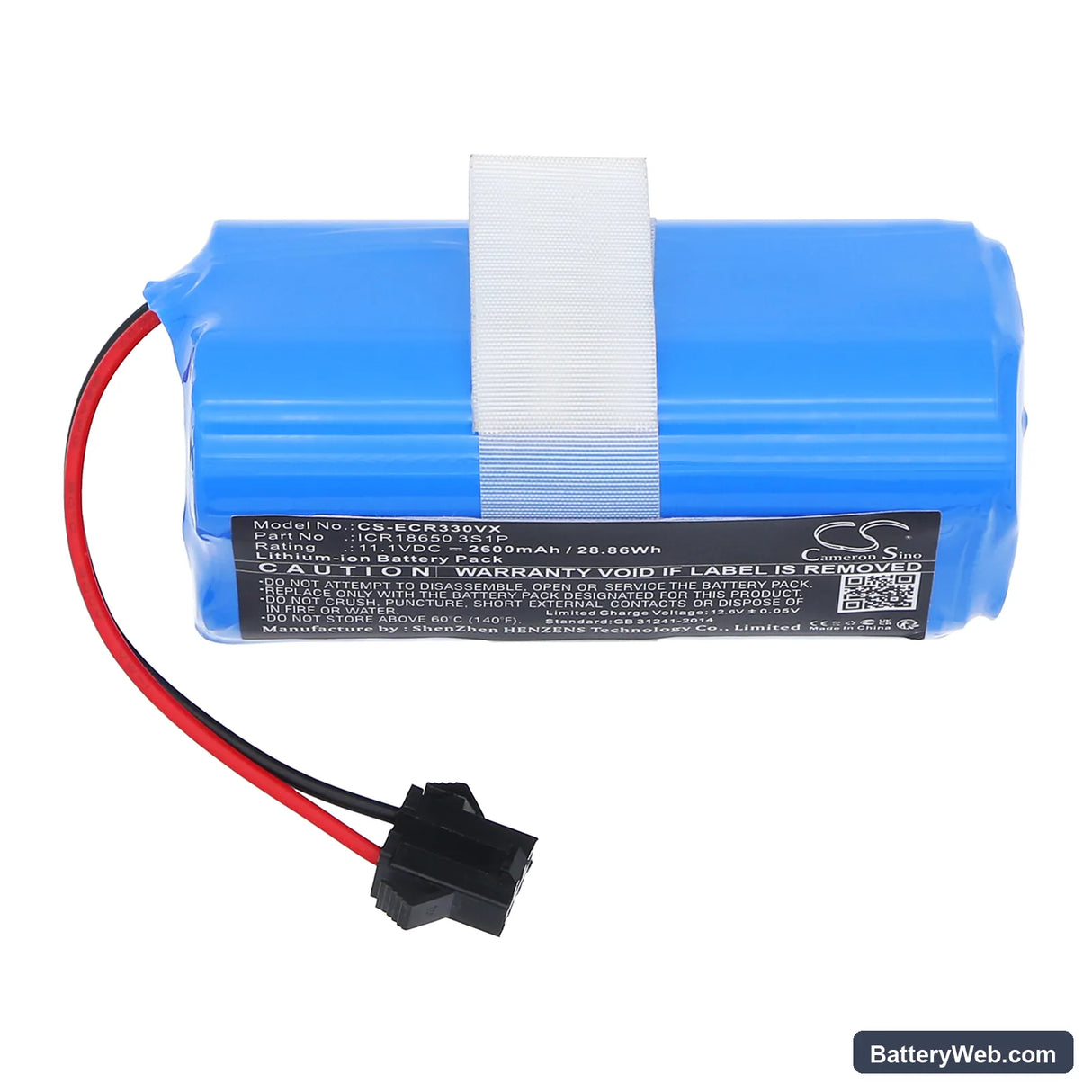 Ecovacs CEN330 Replacement Battery, 11.1V, 2600mAh, Li-ion 3