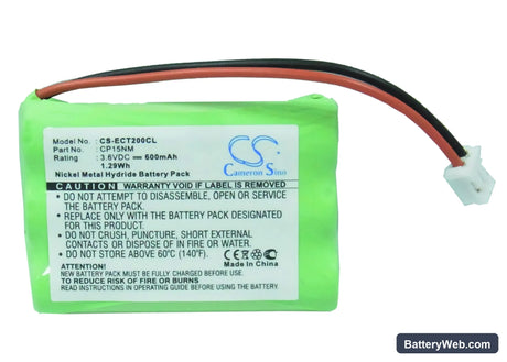 Alcatel Altiset Comfort Replacement Battery, 3.6V, 600mAh, Ni-MH 5