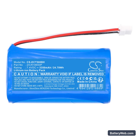 Elcom Euro-150TEi Replacement Battery, 7.4V, 3350mAh, Li-ion 3