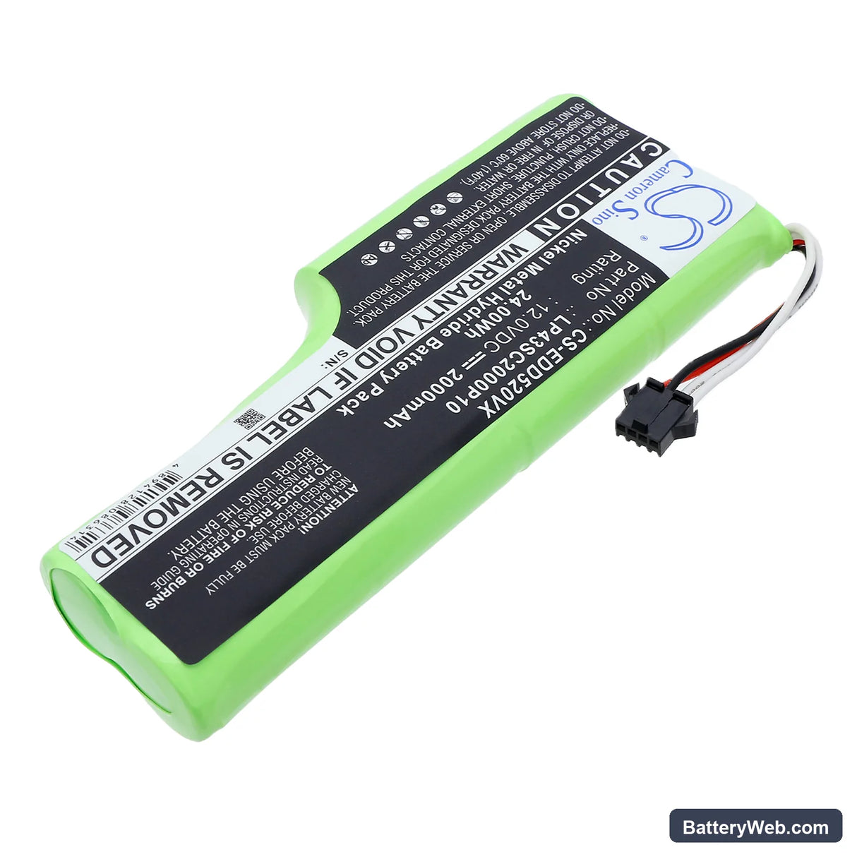 Ecovacs Deebot D520 Replacement Battery, 12V, 2000mAh, Ni-MH 2