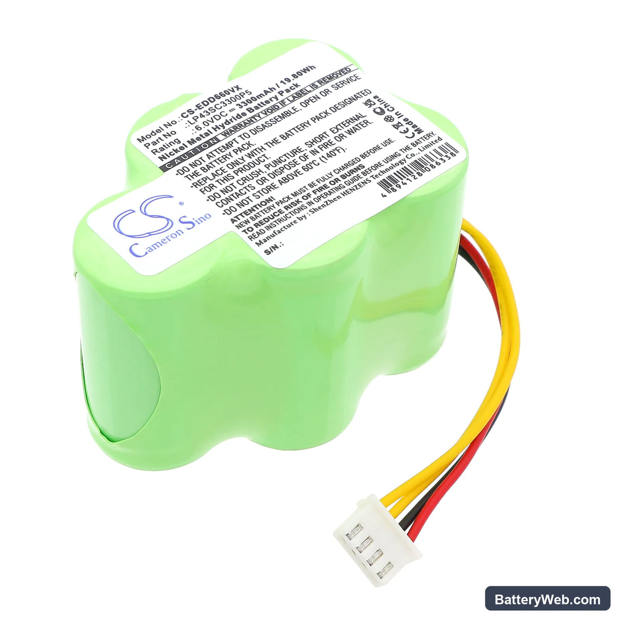 COD 35601130 Replacement Battery, 6V, 3300mAh, Ni-MH 1