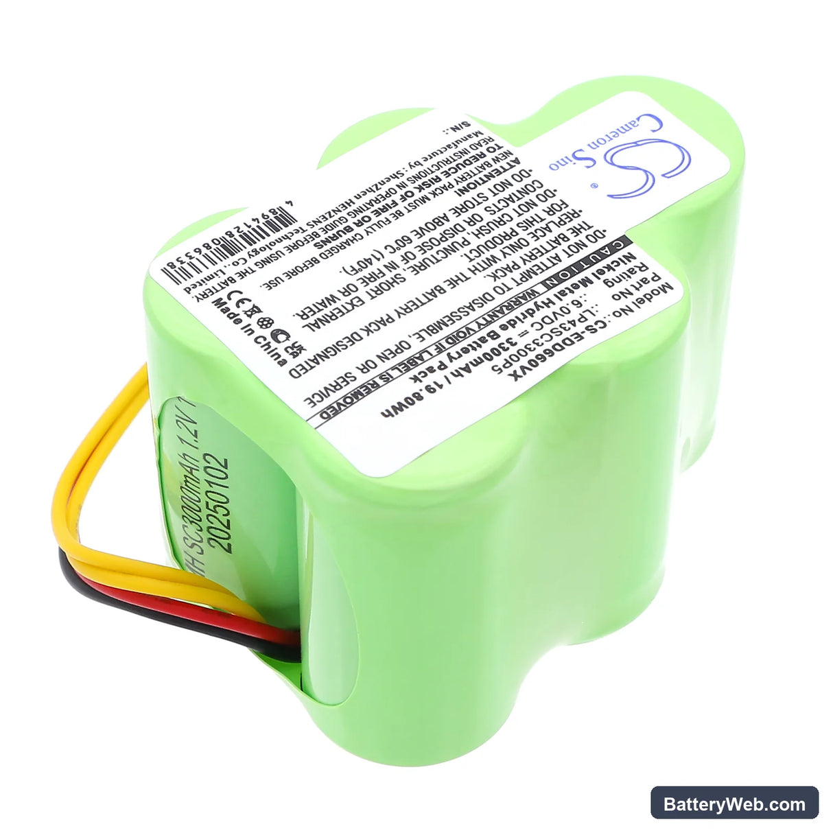 COD 35601130 Replacement Battery, 6V, 3300mAh, Ni-MH 2