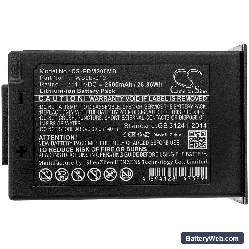 Edan IM3 Replacement Battery, 11.1V, 2600mAh, Li-ion 3