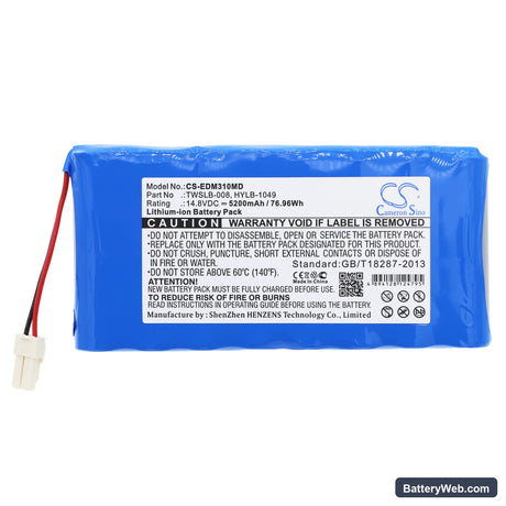 Edan M3 Replacement Battery, 14.8V, 5200mAh, Li-ion 3