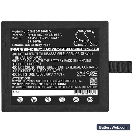 Edan M9 Replacement Battery, 14.4V, 2600mAh, Li-ion 3