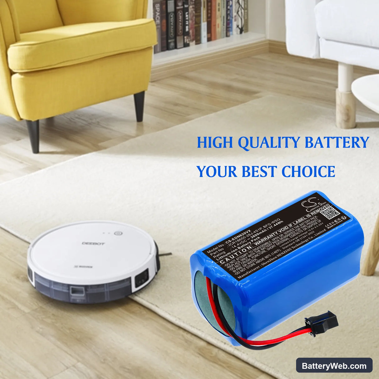 Genio Deluxe 500 Replacement Battery, 14.4V, 2600mAh, Li-ion 6
