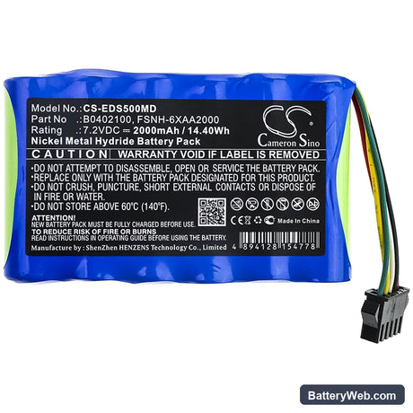 Edan SD5 Replacement Battery, 7.2V, 2000mAh, Ni-MH 3