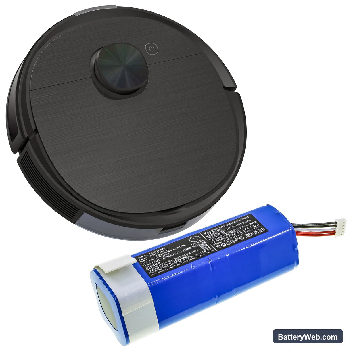 Yeedi Vac Robot Vacuum Replacement Battery, 14.4V, 6400mAh, Li-ion 6