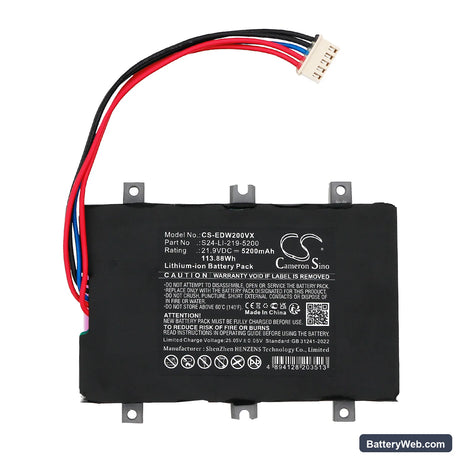 Ecovacs Winbot W2 Pro Replacement Battery, 21.9V, 5200mAh, Li-ion 5