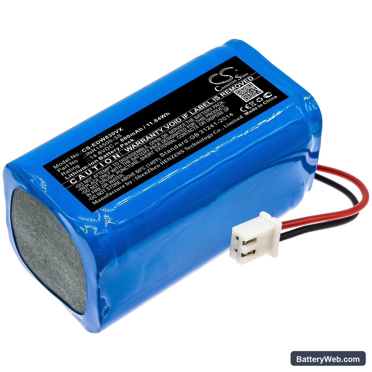 Ecovacs W830 Replacement Battery, 14.8V, 800mAh, Li-ion 1