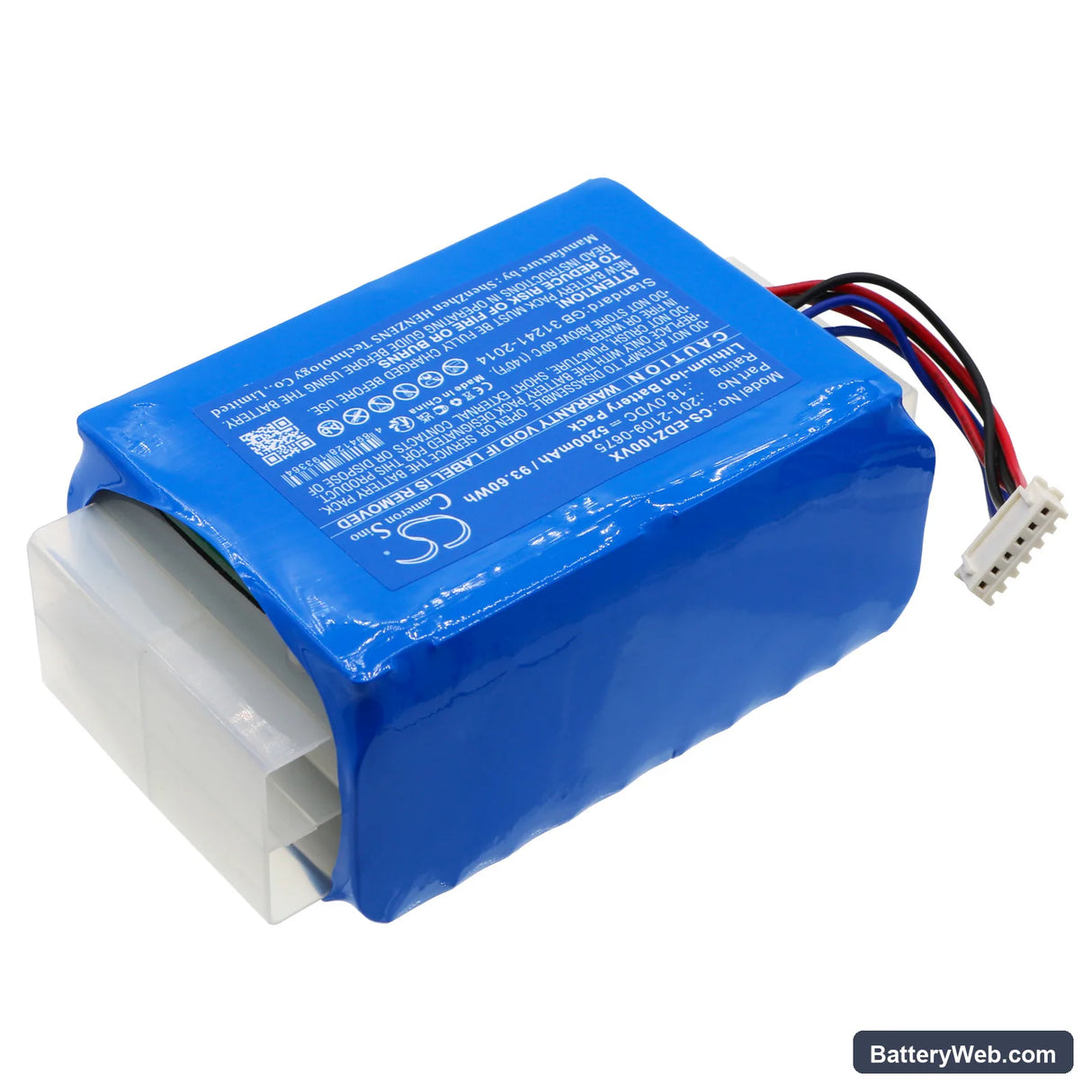 Ecovacs AZ1 Replacement Battery, 18V, 5200mAh, Li-ion 2