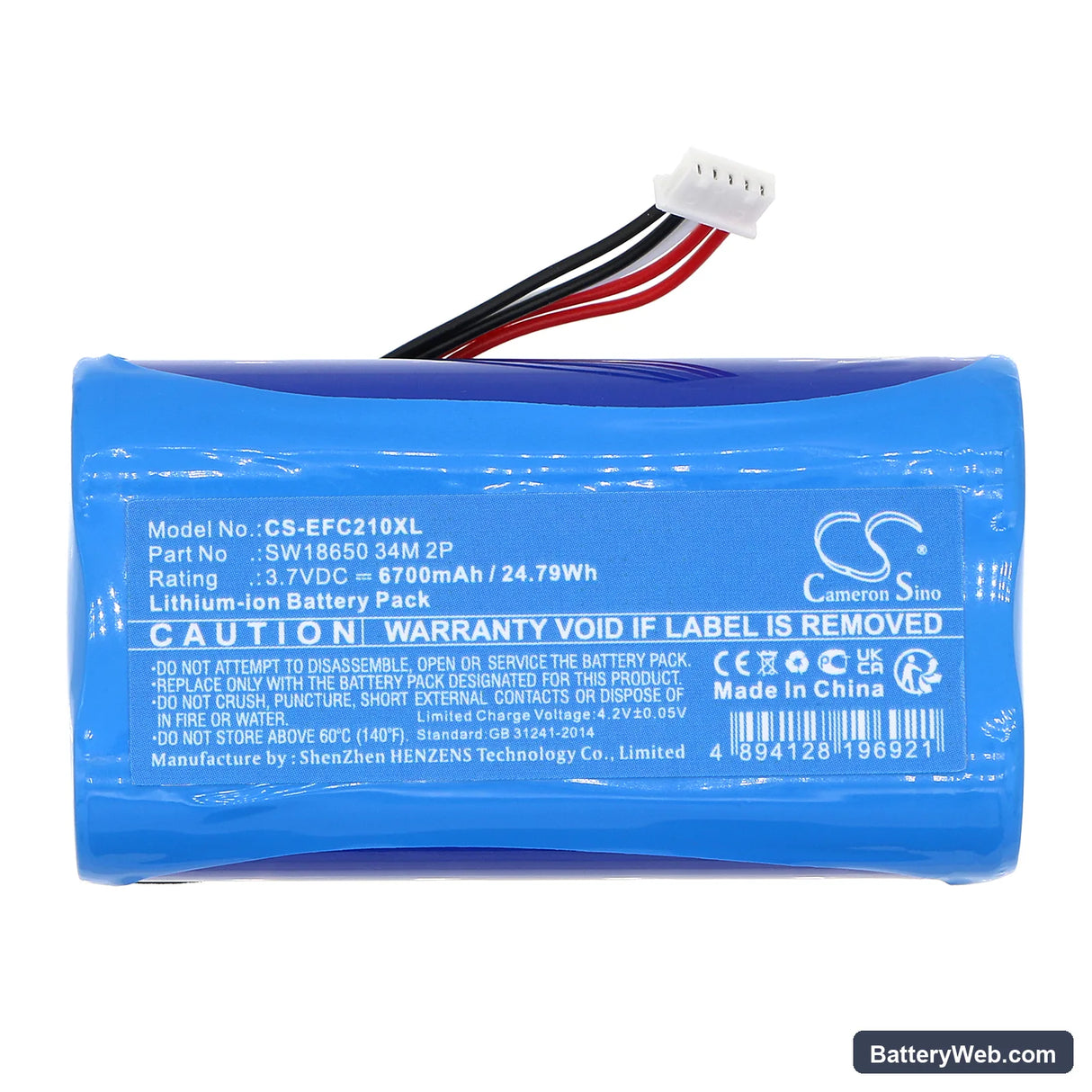 Eufy 2C Pro indoor Camera Replacement Battery, 3.7V, 6700mAh, Li-ion 3