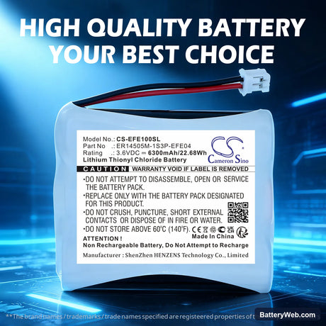 Efento NB-IoT Replacement Battery, 3.6V, 6300mAh, Li-SOCl2 6